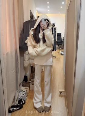 暴走高仙女175高个子加长屁帘裤加厚遮胯显瘦休闲微喇真两件加绒