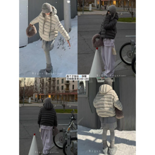 暴走高仙女180高个子加长高妹2025新款排骨连帽款休闲保暖羽绒服