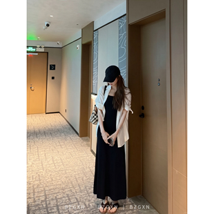 暴走高仙女高个子刚需闭眼入白色防晒薄款衬衫女气质温柔连衣长裙