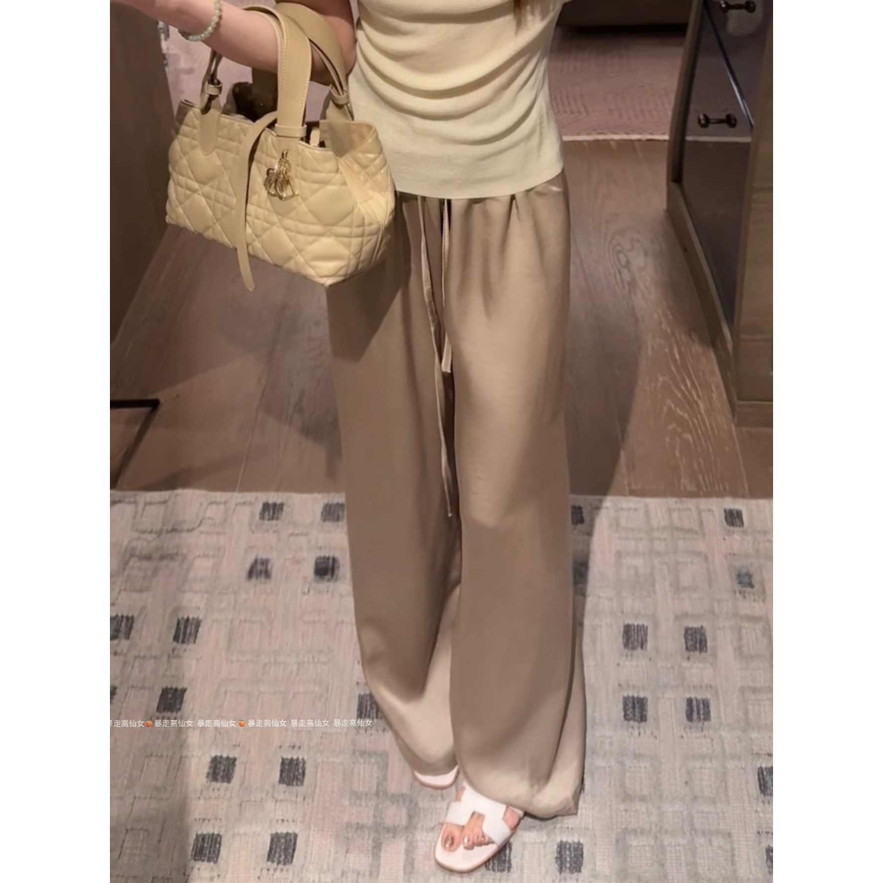 松紧腰直筒宽松休闲裤高个子加长