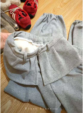 暴走高仙女175高个子加长180加绒冬季假两件糯米休闲阔腿拖地长裤