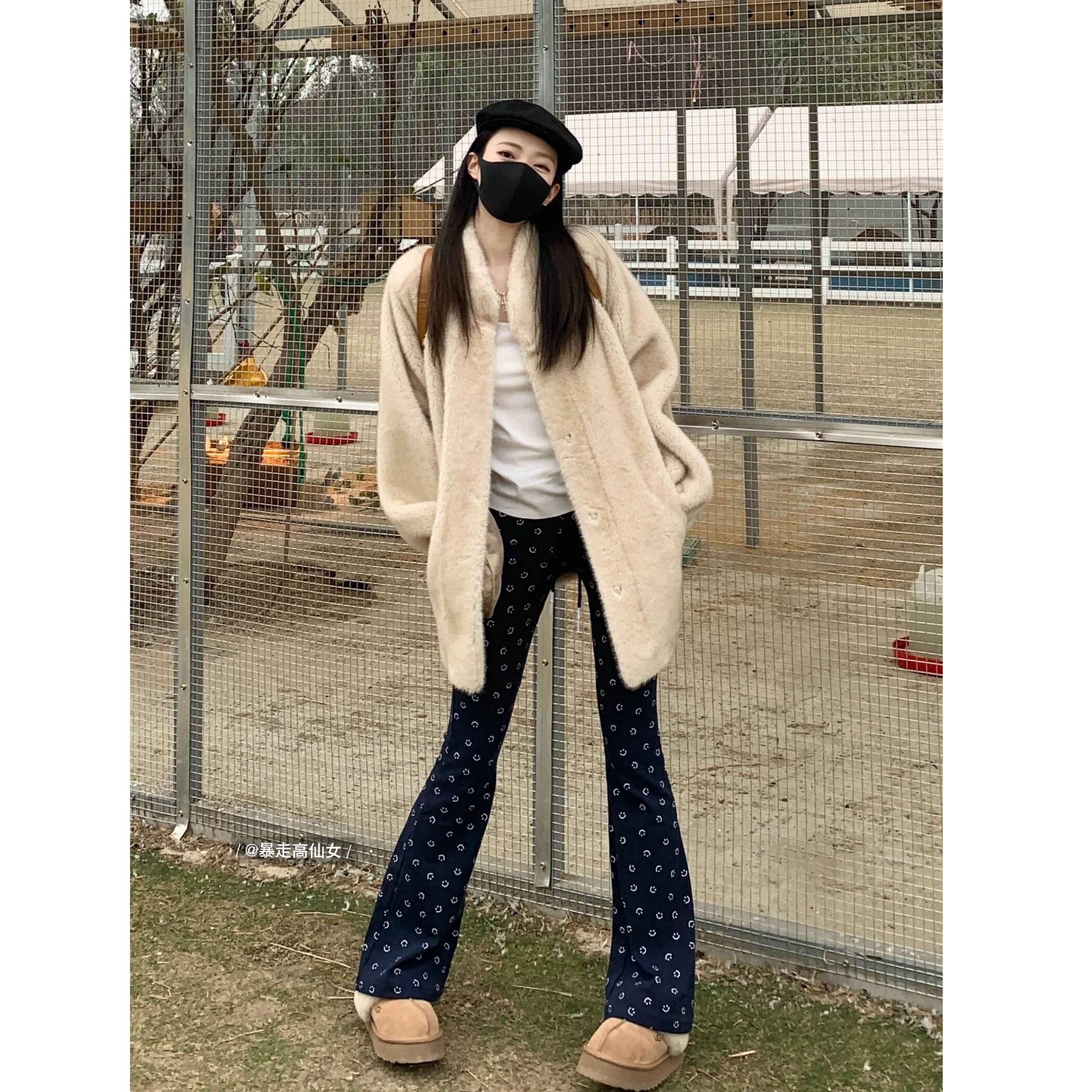 175高个子185加长碎花垂感喇叭裤