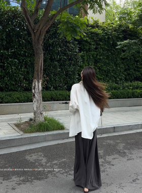 暴走高仙女175高个子加长棉麻衬衫早春连衣裙两件套女2026长裙子