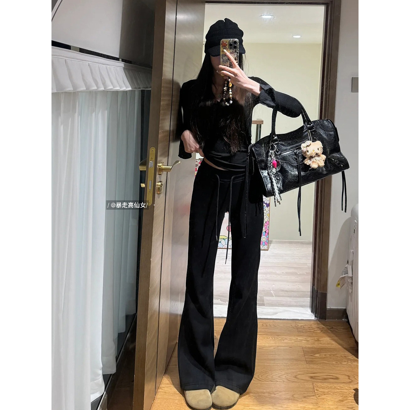 175高个子185加长修身美式卫裤女