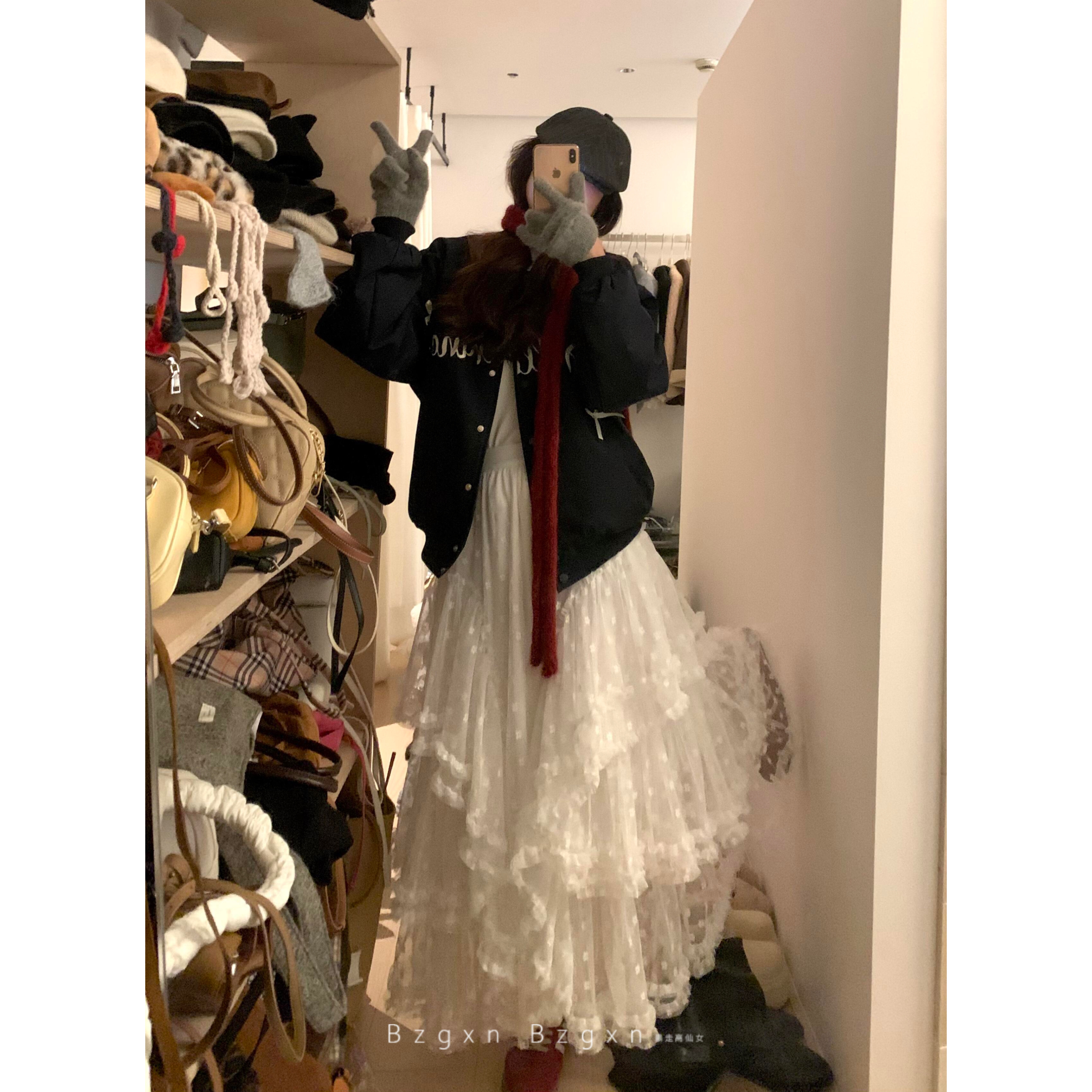 赠送运费险白色蕾丝半身裙女春夏