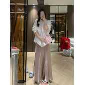 高个子180极简row风紫色流光缎面加长175半身裙春松紧腰气质长裙