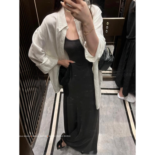 175高个子加长吊带大摆连衣裙女
