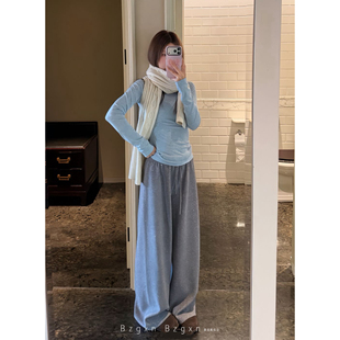 175高个子加长满天星加绒阔腿裤女秋冬2025爆款休闲裤子重工烫钻