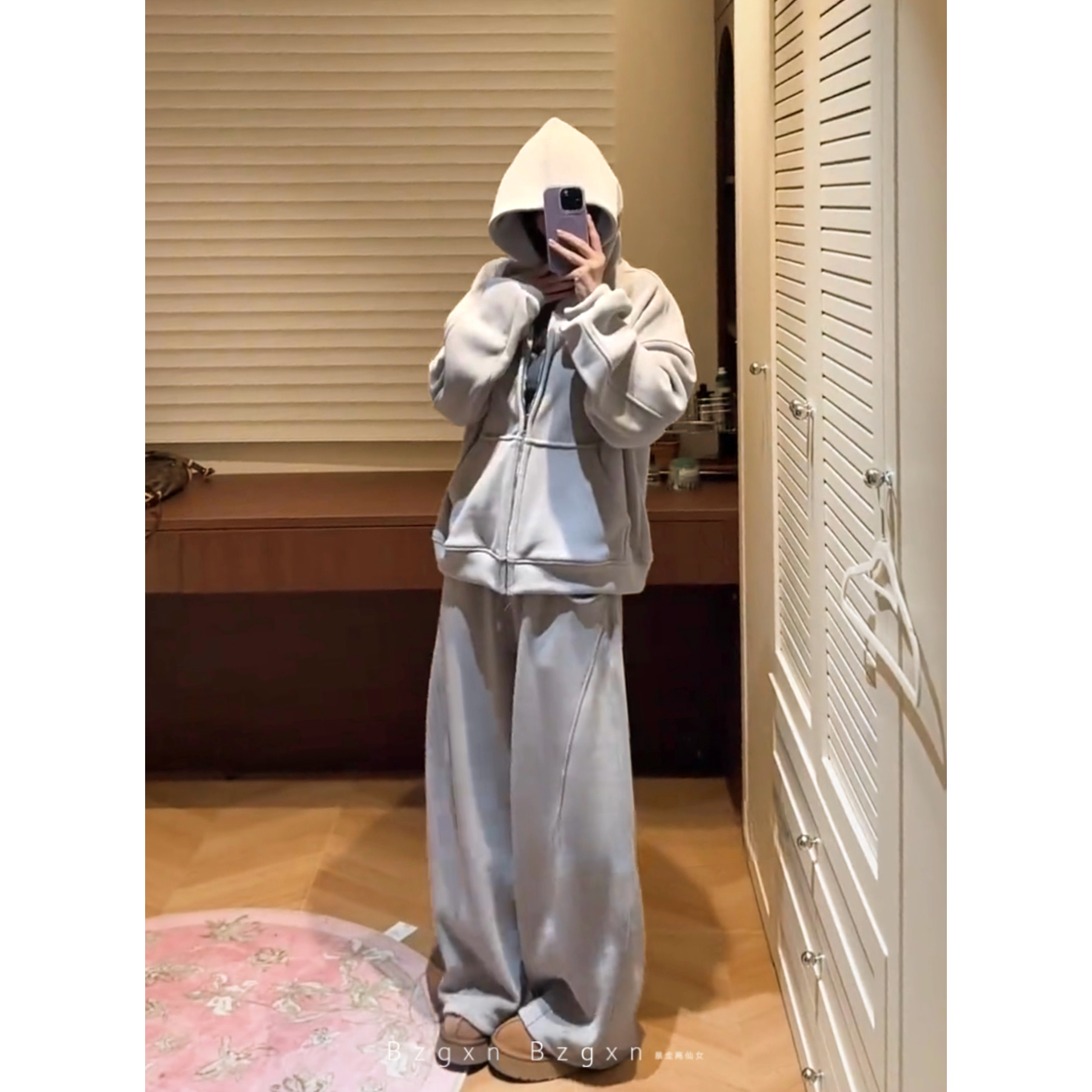 摇粒绒外套休闲长裤高个子加长版