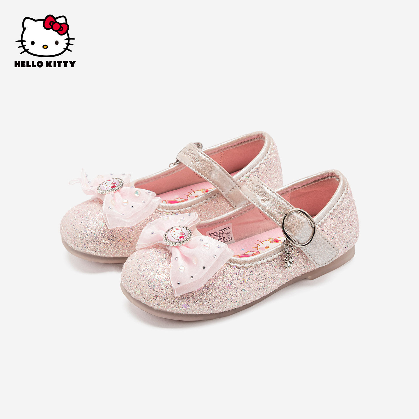 凯蒂猫女童皮鞋库洛米美乐蒂春季新款儿童休闲蝴蝶结时尚公主单鞋