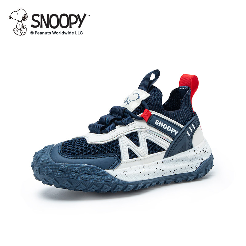 史努比男童运动鞋女童网鞋春秋季透气防滑小学生旅游儿童休闲鞋