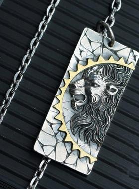 欧美风复古狮子王吊坠霸气时尚潮男款小众项链轻奢高级感个性礼品