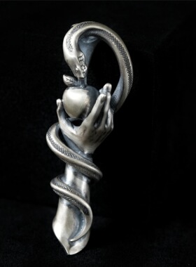 新欧美复古神话诱惑吊坠苹果蛇形男通用项链挂件配饰时尚百搭个性