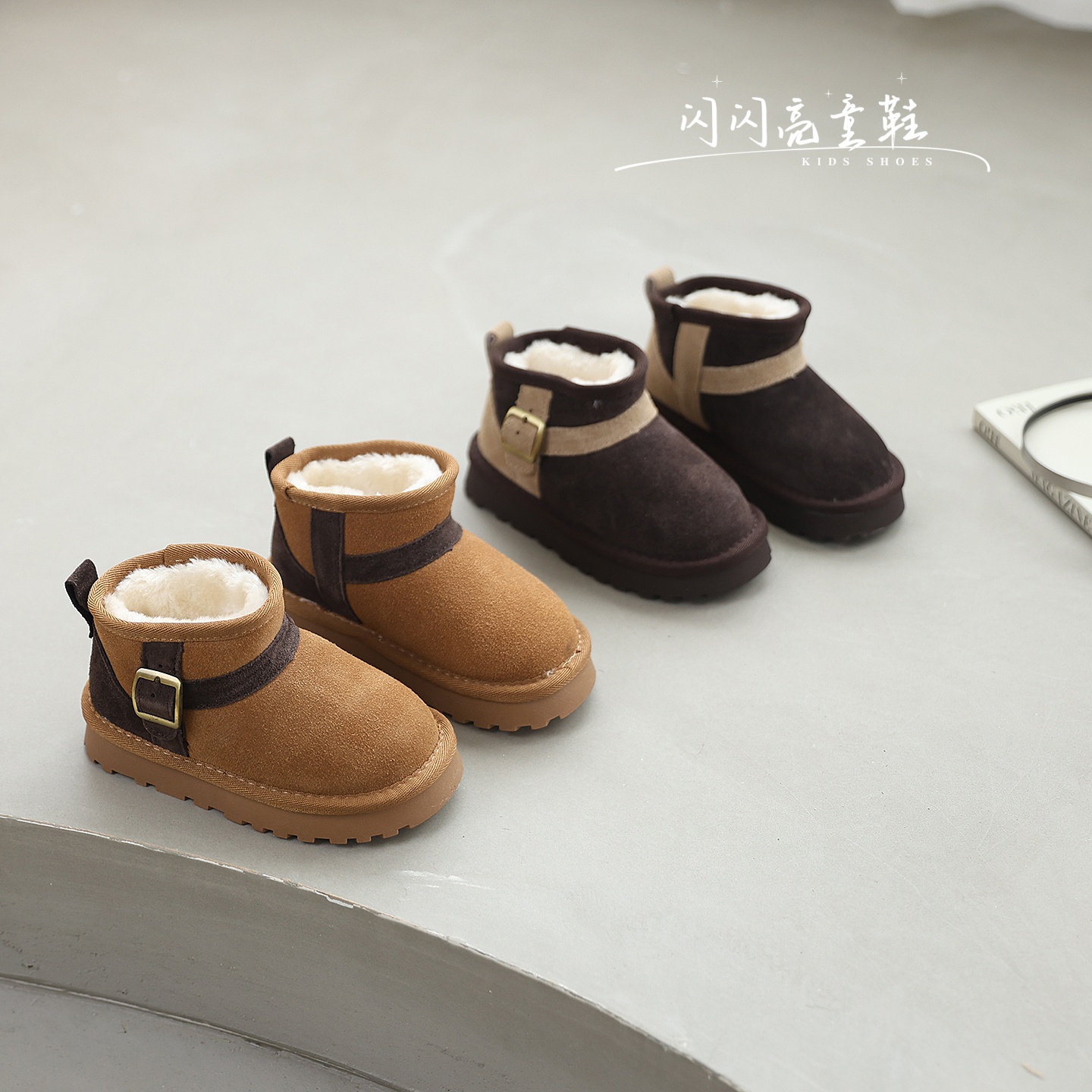 儿童雪地靴2025冬季新款男童加厚保暖棉鞋女童加绒靴子孩子棉短靴