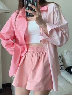 大王家设计感撞色防晒衬衫女夏2022新款时尚小众宽松韩版衬衣潮