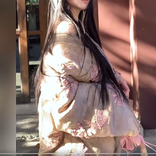 MOSS【棠花馥雪】新中式原创定制绣花羽绒服外套+丝绒半裙