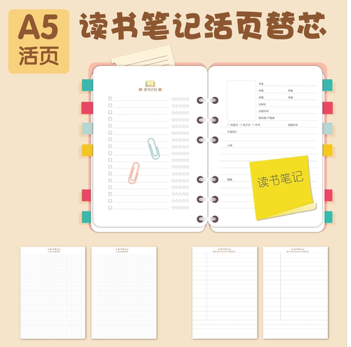 DIY活页替芯A5阅读笔记摘抄