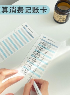 预算消费记账卡 活页A6-6孔账单替芯