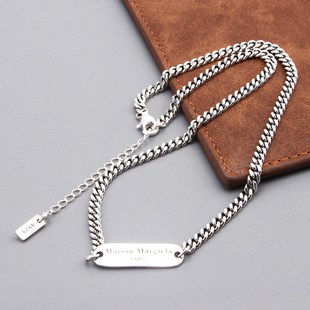 s925纯银饰气质项链女短款 森系英文吊牌日韩简约百搭锁骨链送闺蜜