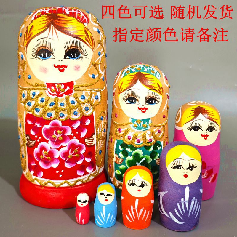 俄罗斯套娃7层纯手工纯手绘
