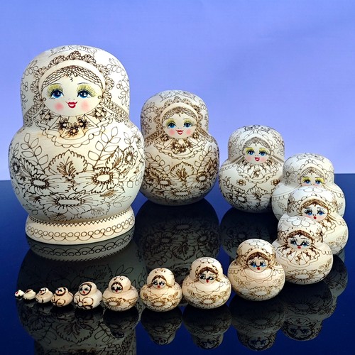俄罗斯套娃15层烙刻正品环保椴木