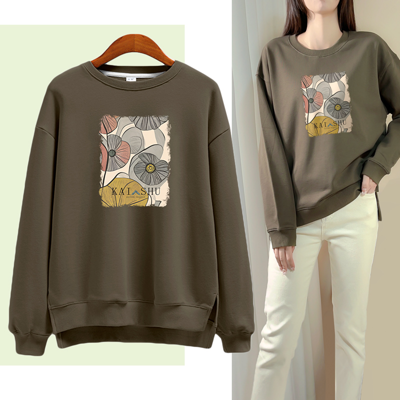 100%棉320克重圆领卫衣不起球