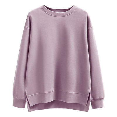 开叉纯色宽松显瘦卫衣