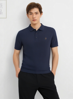 D243031A84爱登堡男装2024年秋装新款商务休闲短袖圆领针织衫毛衫