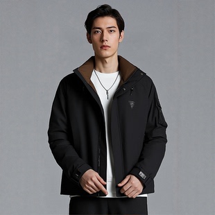 H254026P02爱登堡男装冬装新款休闲服白鸭绒羽绒服毛皮服