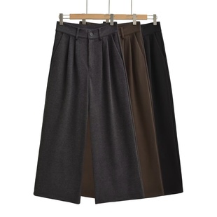 质感神裤 秋冬腿精密码 通勤炸街两不误 高腰显瘦遮肉 毛呢直筒裤