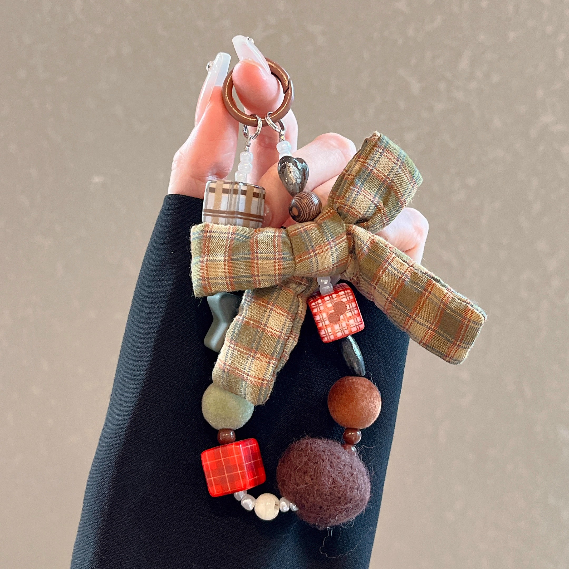 日本PAREO DOLL秋冬森系蝴蝶结钥匙扣相机包包挂饰手机壳挂绳