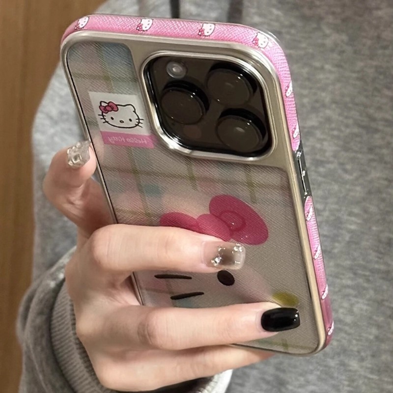 日本PAREO DOLL风格纹可爱kt猫适用苹果17promax手机壳iphone17卡通高级感16PM时尚创意女15全包防摔14保护套