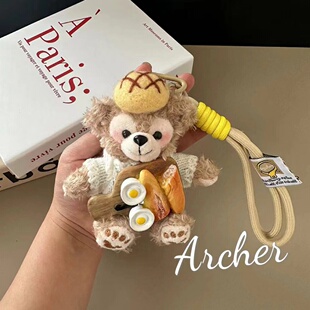 日本面包师达菲小熊包包挂件玩偶玫玫钥匙扣饰潮
