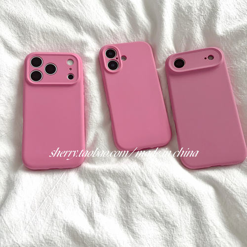 日本DEMIU温柔纯色蔷薇粉硅胶磁吸适用于苹果18ProMax手机壳iPhone17Pro小众少女心简约Air小清新高级感
