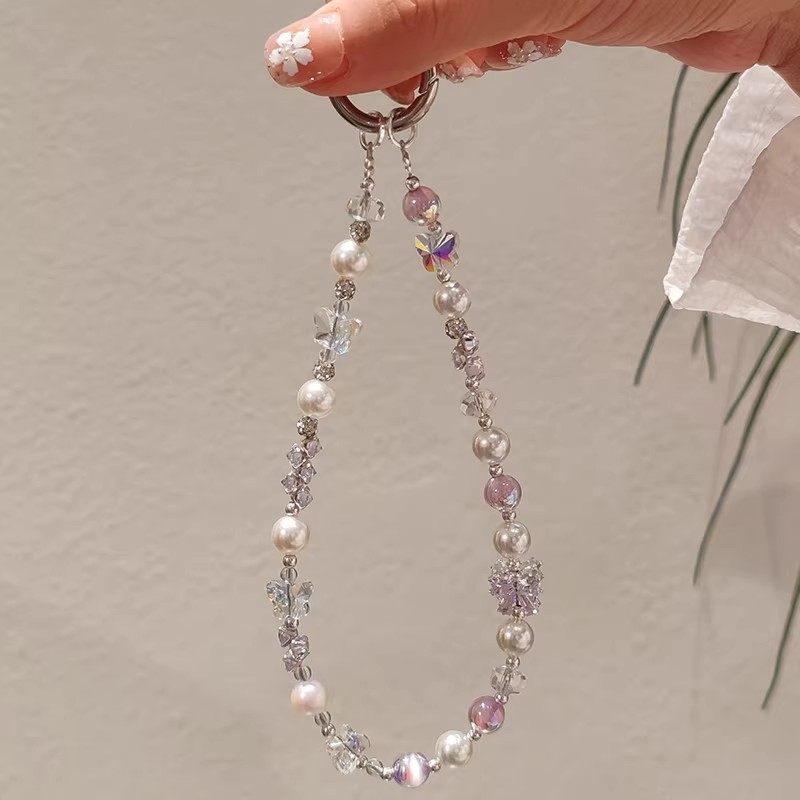 日本DEMIU水晶蝴蝶串珠挂链手机链女手腕式cdd挂绳挂饰钥匙扣挂件,3C数码配件,手机挂件/手机链,淘宝优惠券,粉丝福利购,淘宝优惠卷