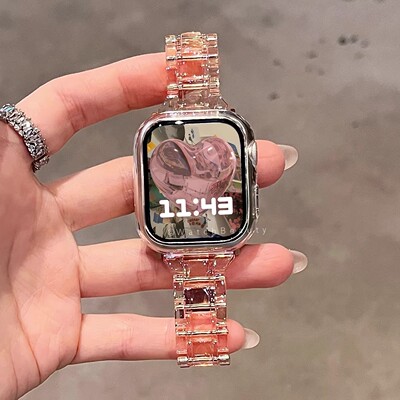 日本DEMIU三株镭射亚克力适用AppleWatch11手表fit4表带iwatch