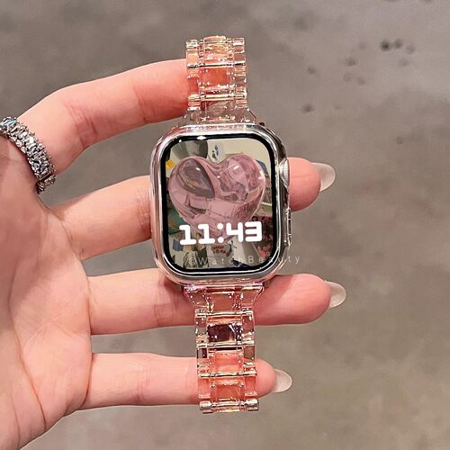 日本DEMIU三株镭射亚克力适用AppleWatch11手表fit4表带iwatch