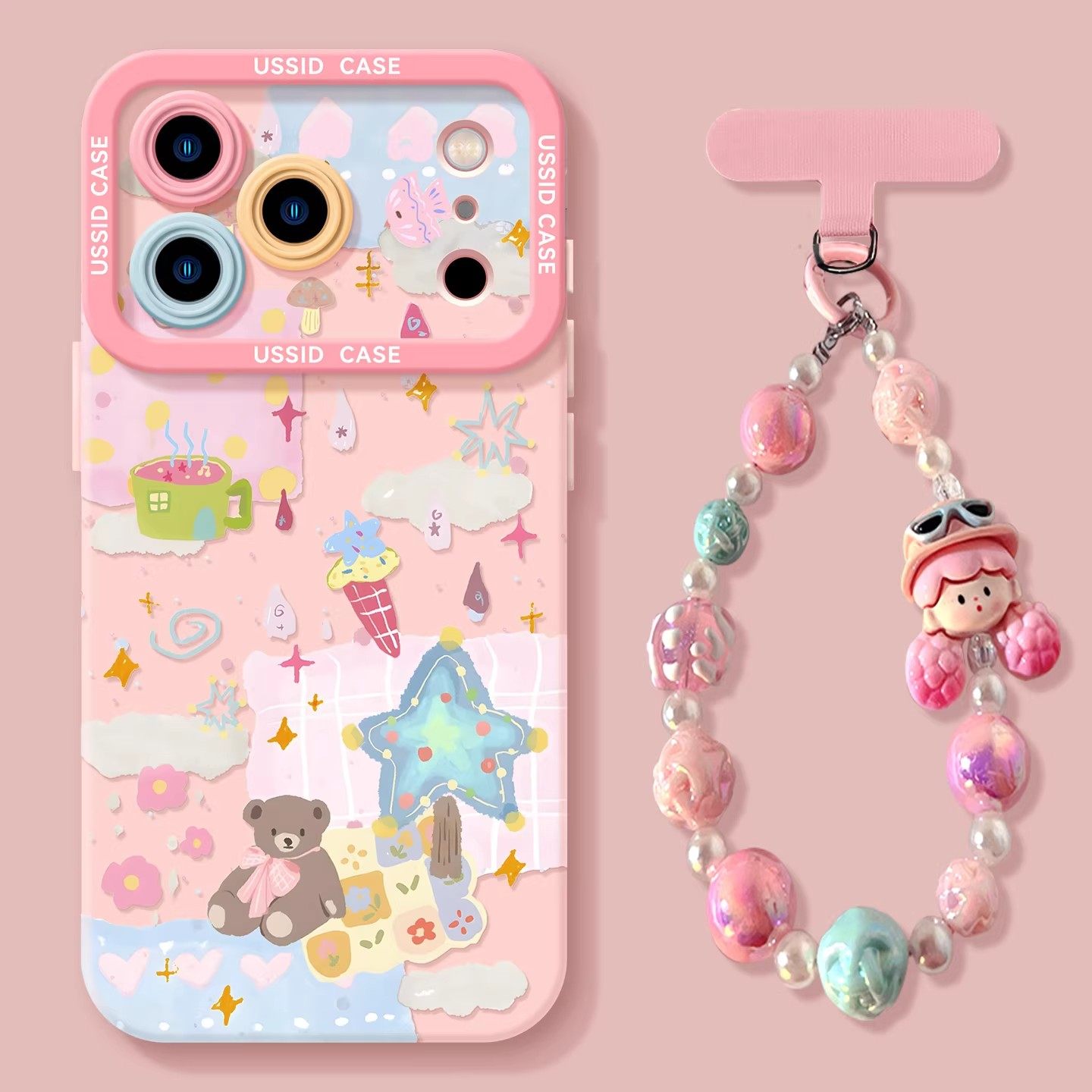 日本DEMIU适用苹果17promax手机壳新款iphone17硅胶15涂鸦小熊带挂绳粉色13可爱卡通14全包防摔max软壳16套,3C数码配件,手机保护套/壳,淘宝优惠券,粉丝福利购,淘宝优惠卷