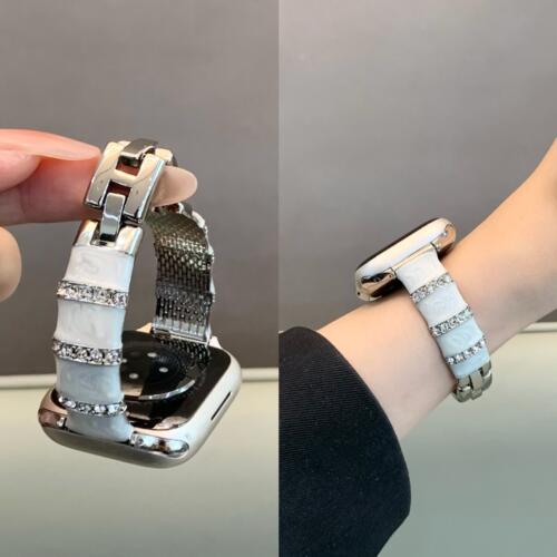 日本DEMIU适用苹果手表iwatch10/s11表带鎏光彩钻金属手镯链条