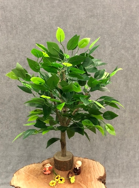 仿真新款绿色盆栽假绿植桌面摆件人造植物装饰婚庆花艺软装小榕树