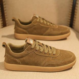 莆田男鞋2025新款阿甘德训鞋男冬季真皮复古休闲反毛皮板鞋秋冬款