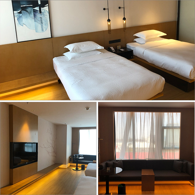 批量宾馆公寓油漆家具设计全套床 酒店式双人床一体电视柜背景墙