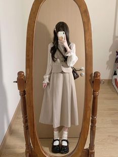 马甲叠穿衬衫 秋装 女西装 套装 半身裙职业三件套高级 搭配一整套时尚