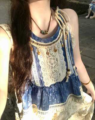 夏日度假风异域风情上衣长裙套装