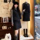 韩系大方得体穿搭套装 女秋冬新款 别致毛呢马甲短裙毛衣通勤三件套