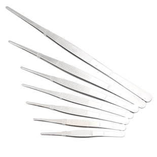 加长加厚不锈钢镊子维修工具夹子鱼缸水草直头防滑加硬小聂子捏子