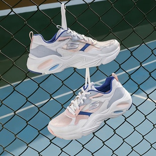 Skechers斯凯奇女鞋羽翼鞋新款老爹鞋网面透气运动休闲鞋896003