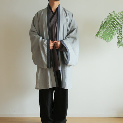 春下汉服宋制春夏直领衫日常款麻混纺直袖长防晒衣  — 牧风吟