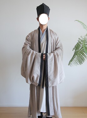 春下汉服宋制对襟长衫仿文物款宋对襟长衫褙子 青风度