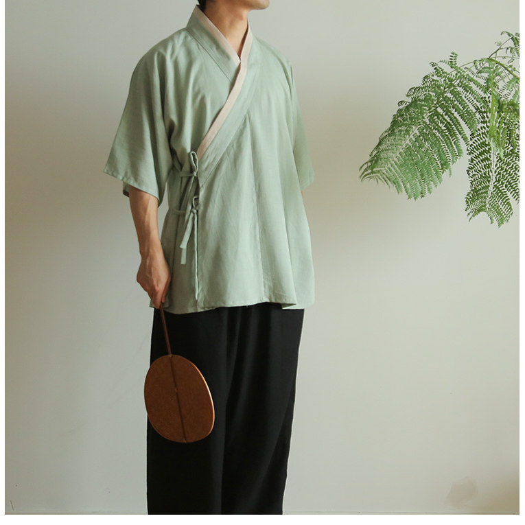 春下汉服夏款交领半臂天丝麻短衫